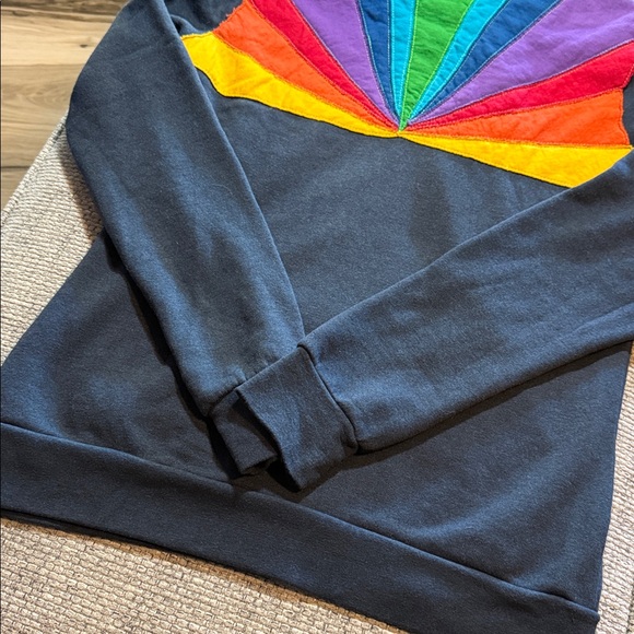 RARE Aviator Nation Sunburst Full Zip Hoodie Charcoal Unisex Large - Picture 3 of 7